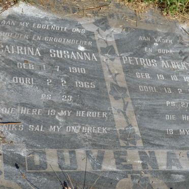 DUVENHAGE Petrus Albertus 1907-1970 &amp; Catrina Susanna 1910-1965