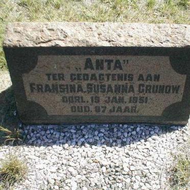 GRUNOW Fransina Susanna -1951