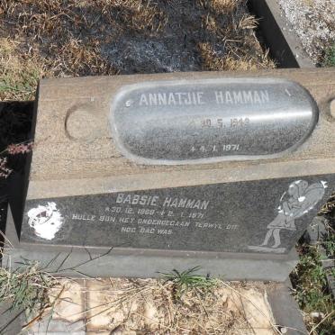HAMMAN Annatjie 1949-1971 :: HAMMAN Babsie 1969-1971