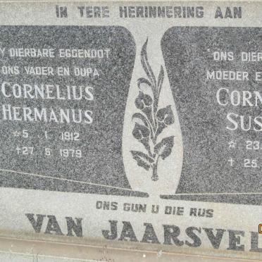 JAARSVELD Cornelius Hermanus, van 1912-1979 &amp; Cornelia Susara 1918-1987