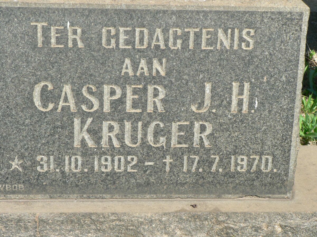 KRUGER Casper J.H. 1902-1970