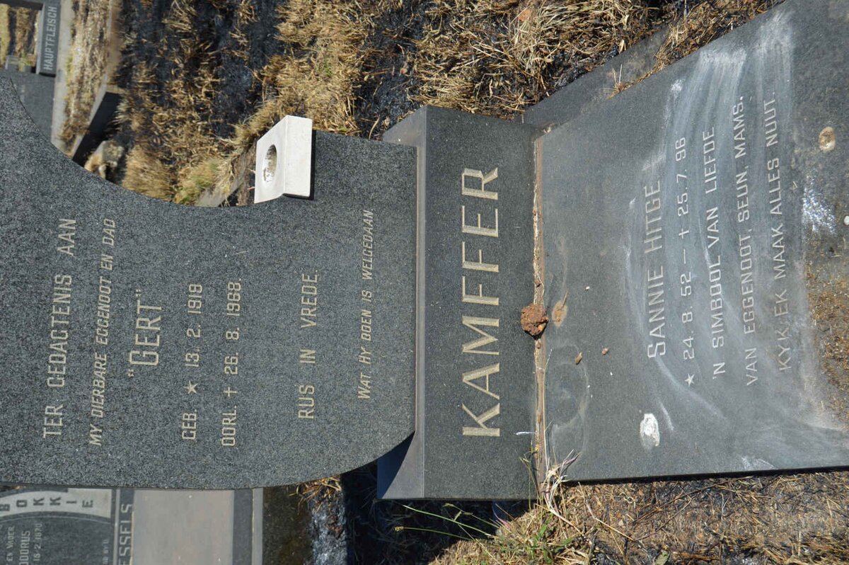 KAMFFER Gert 1918-1968 :: HITGE Sannie 1952-1996