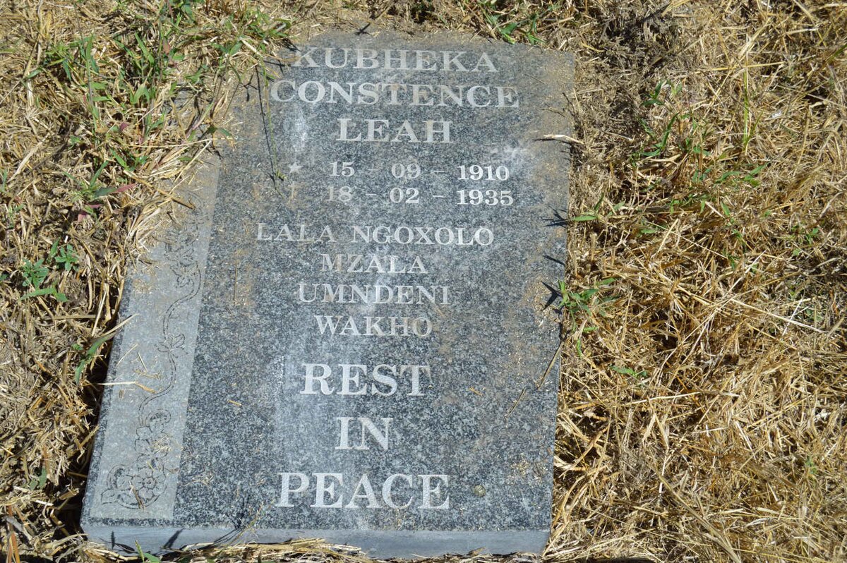 KUBHEKA Constance Leah 1910-1935