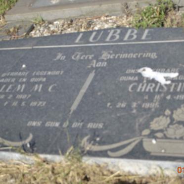 LUBBE Willem M.C. 1907-1973 &amp; Christina S. 1914-1995