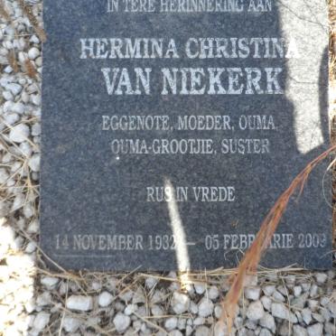 NIEKERK Hermina Christina, van 1932-2003