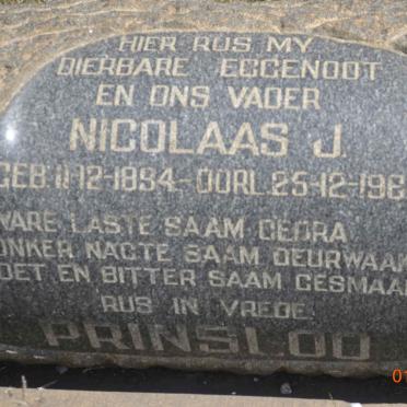PRINSLOO Nicolaas J. 1894-1962 &amp; Martha M.S. 1893-1981