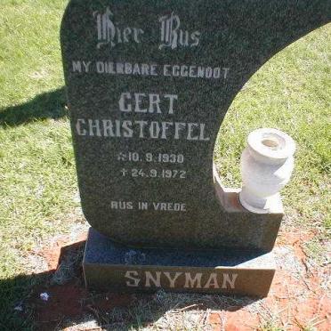 SNYMAN Gert Christoffel 1930-1972