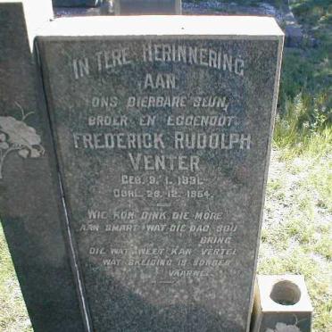 VENTER Frederick Rudolph 1931-1954