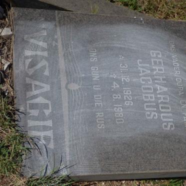 VISAGIE Gerhardus Jacobus 1926-1980