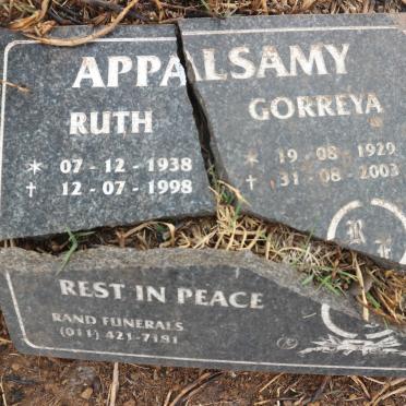 APPALSAMY Gorreya 1929-2003 &amp; Ruth 1938-1998