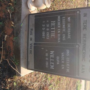 ALBERTS Willem 1913- &amp; Hettie 1923-1987