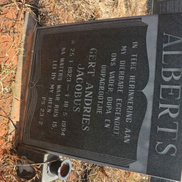ALBERTS Gert Andries Jacobus 1923-1994