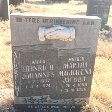 ALBRECHT Heinrich Johannes 1897-1974 &amp; Martha Magdalena Jacoba 1898-1990