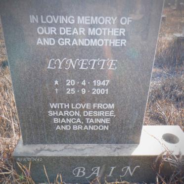 BAIN Lynette 1947-2001