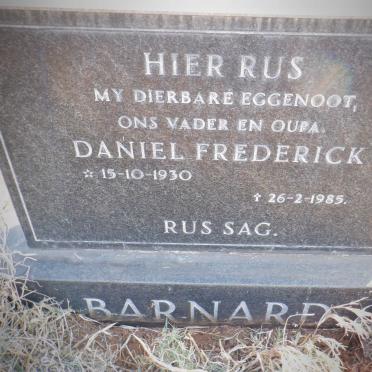 BARNARD Daniel Frederick 1930-1985