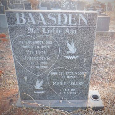 BAASDEN Pieter Johannes 1936-1996 &amp; Marie Louise 1941-1998