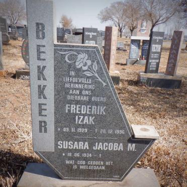 BEKKER Frederik Izak 1929-1996 &amp; Susara Jacoba M. 1934-
