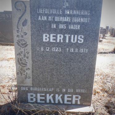 BEKKER Bertus 1923-1979