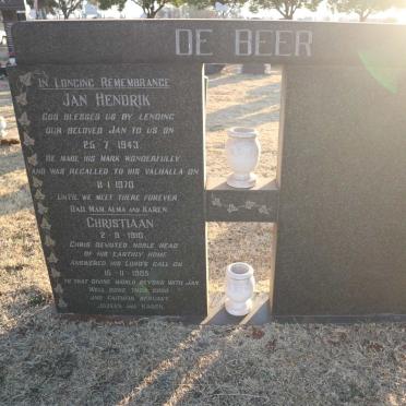 BEER Christiaan, de 1910-1985 :: DE BEER Jan Hendrik 1943-1970