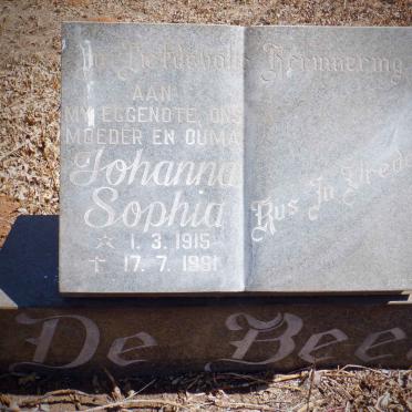 BEER Johanna Sophia, de 1915-1991