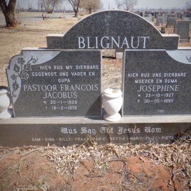 BLIGNAUT Francois Jacobus 1926-1976 &amp; Josephine 1927-1999