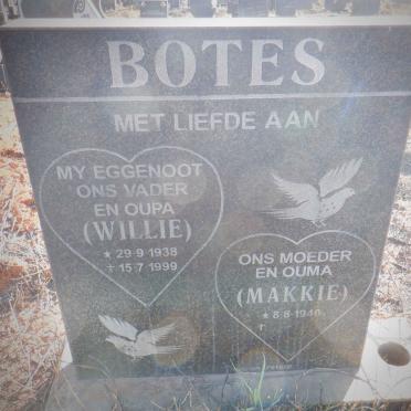 BOTES Willie 1938-1999 &amp; Makkie 1940-