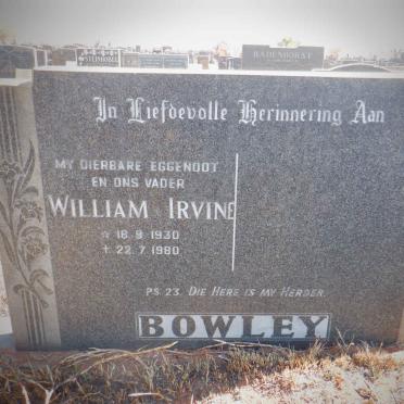 BOWLEY William Irvine 1930-1980