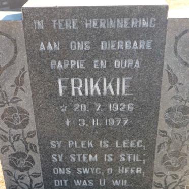 BOOYENS Frikkie 1926-1977