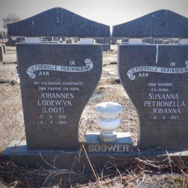 BOUWER Johannes Lodewyk 1926-1980 &amp; Susanna Petronella Johanna 1927-