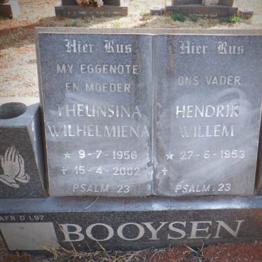 BOOYSEN Hendrik Willem 1953- &amp; Theunsina Wilhelmina 1956-2002