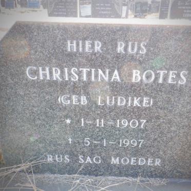 BOTES Christina nee LUDIKE 1907-1997