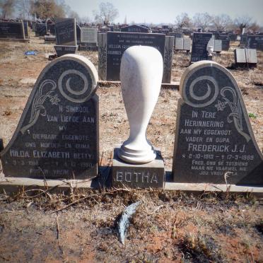 BOTHA Frederick J.J. 1913-1989 &amp; Hilda Elizabeth 1914-1980