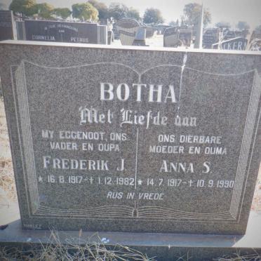 BOTHA Frederik J. 1917-1982 &amp; Anna S. 1917-1990