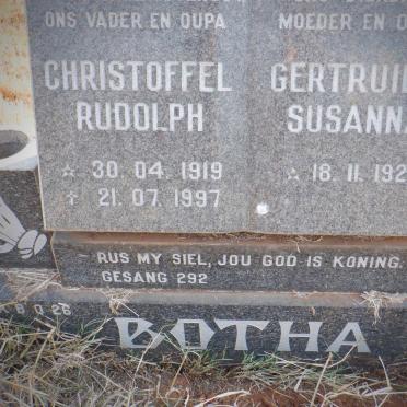 BOTHA Christoffel Rudolph 1919-1997 &amp; Gertruida Susanna 1922-