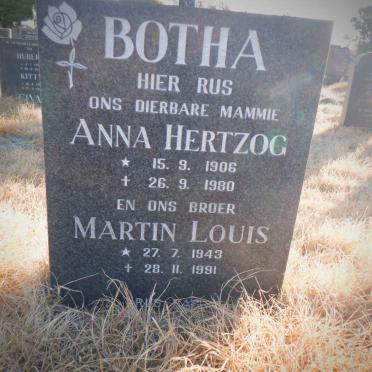 BOTHA Anna Hertzog 1906-1980 :: BOTHA Martin Louis 1943-1991