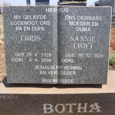BOTHA Chris 1928-2006 &amp; Sannie 1935-