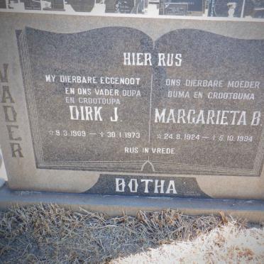 BOTHA Dirk J. 1909-1973 &amp; Margarieta B. 1924-1994
