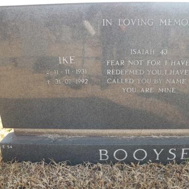 BOOYSE Ike 1931-1992