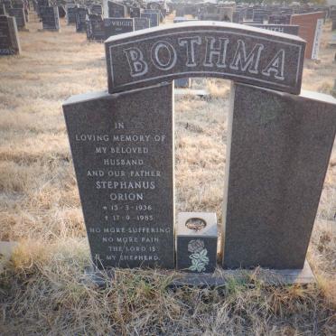 BOTHMA Stephanus Orion 1936-1985