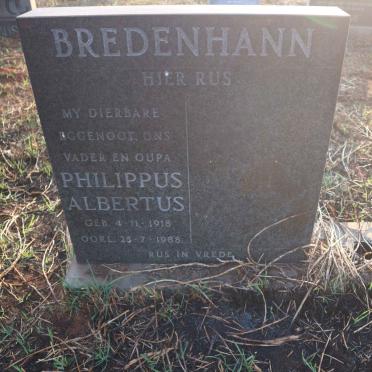 BREDENHANN Philippus Albertus 1918-1988