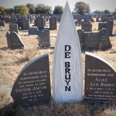 BRUYN Pieter Jacob, de 1920-1979 &amp; Alice ROODT 1925-2006