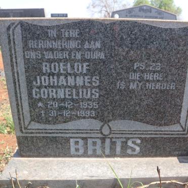 BRITS Roelof Johannes Cornelius 1935-1993