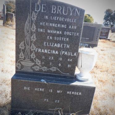 BRUYN Elizabeth Francina, de 1944-1981