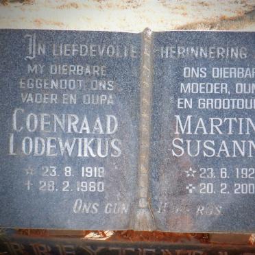 BREYTENBACH Coenraad Lodewikus 1918-1980 &amp; Martina Susanna 1926-2008