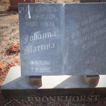 BRONKHORST Johanna Martina 1944-2002