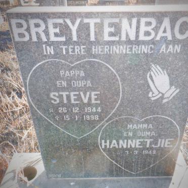 BREYTENBACH Steve 1944-1998 &amp; Hannetjie 1949-