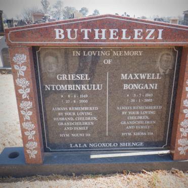 BUTHELEZI Maxwell Bongani 1943-2002 &amp; Griesel Ntombinkulu 1949-2000
