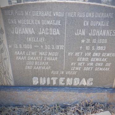 BUITENDAG Jan Johannes 1908-1983 &amp; Johanna Jacoba 1908-1972