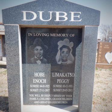 DUBE Hobe Enoch 1925-2017 &amp; Limakatso Peggy 1933-2011