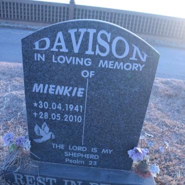 DAVISON Mienkie 1941-2010